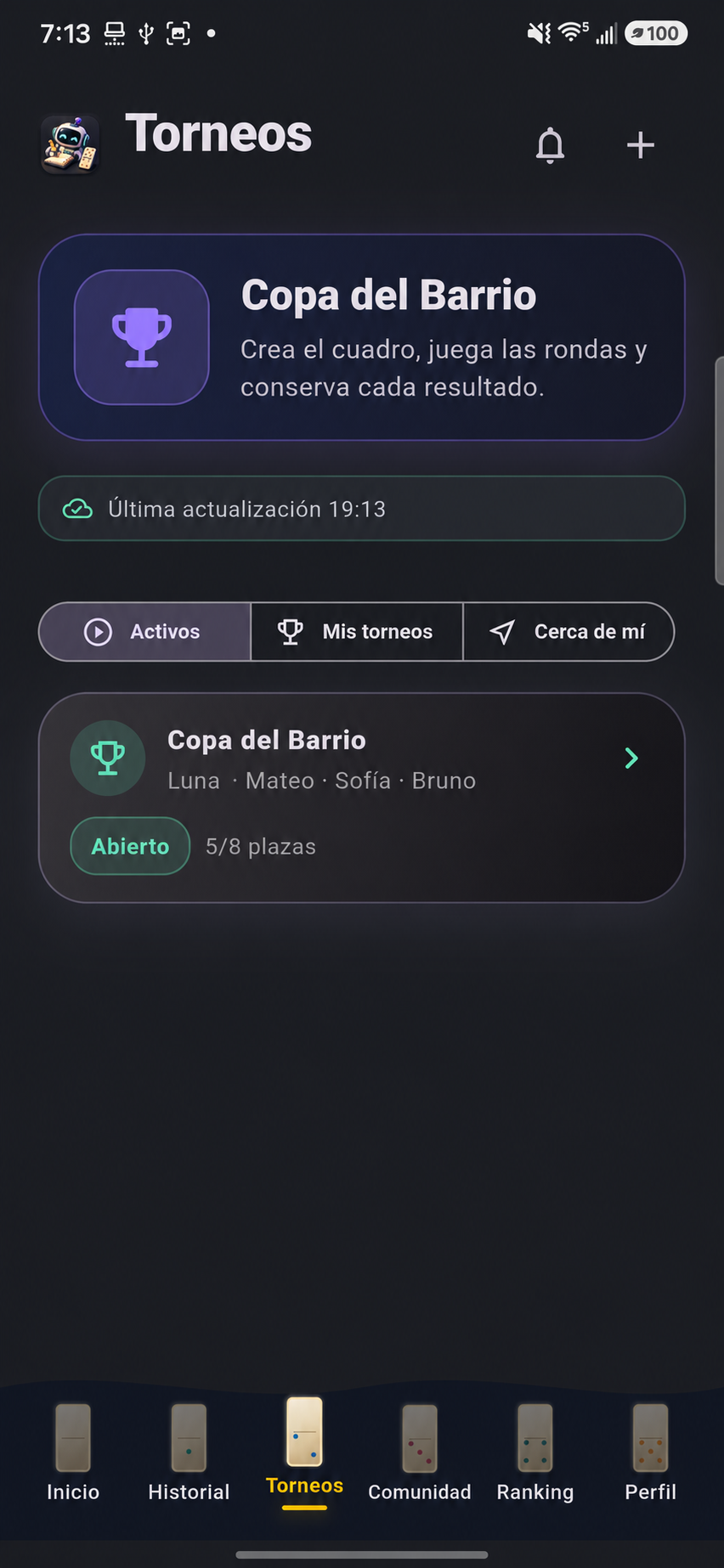 Lista de torneos de Dominotas